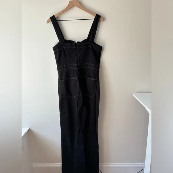 REFORMATION Ren Regenerative Cotton Denim Twill Jumpsuit In‎ Black Sz 6 - Picture 5 of 10